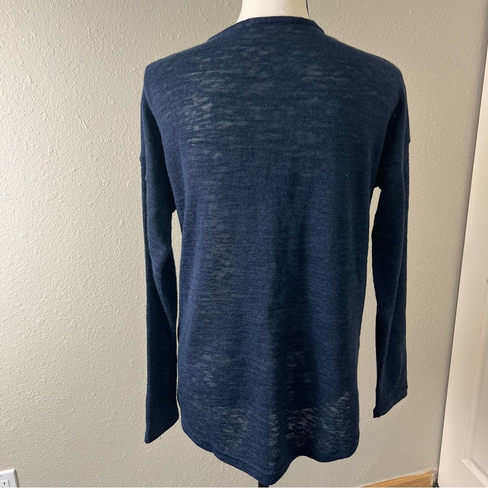 Soft Surroundings Navy V-Neck Sweater - Picture 3 of 7